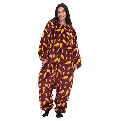 Snuggs Blanket Onesie Dark Red Bolt
